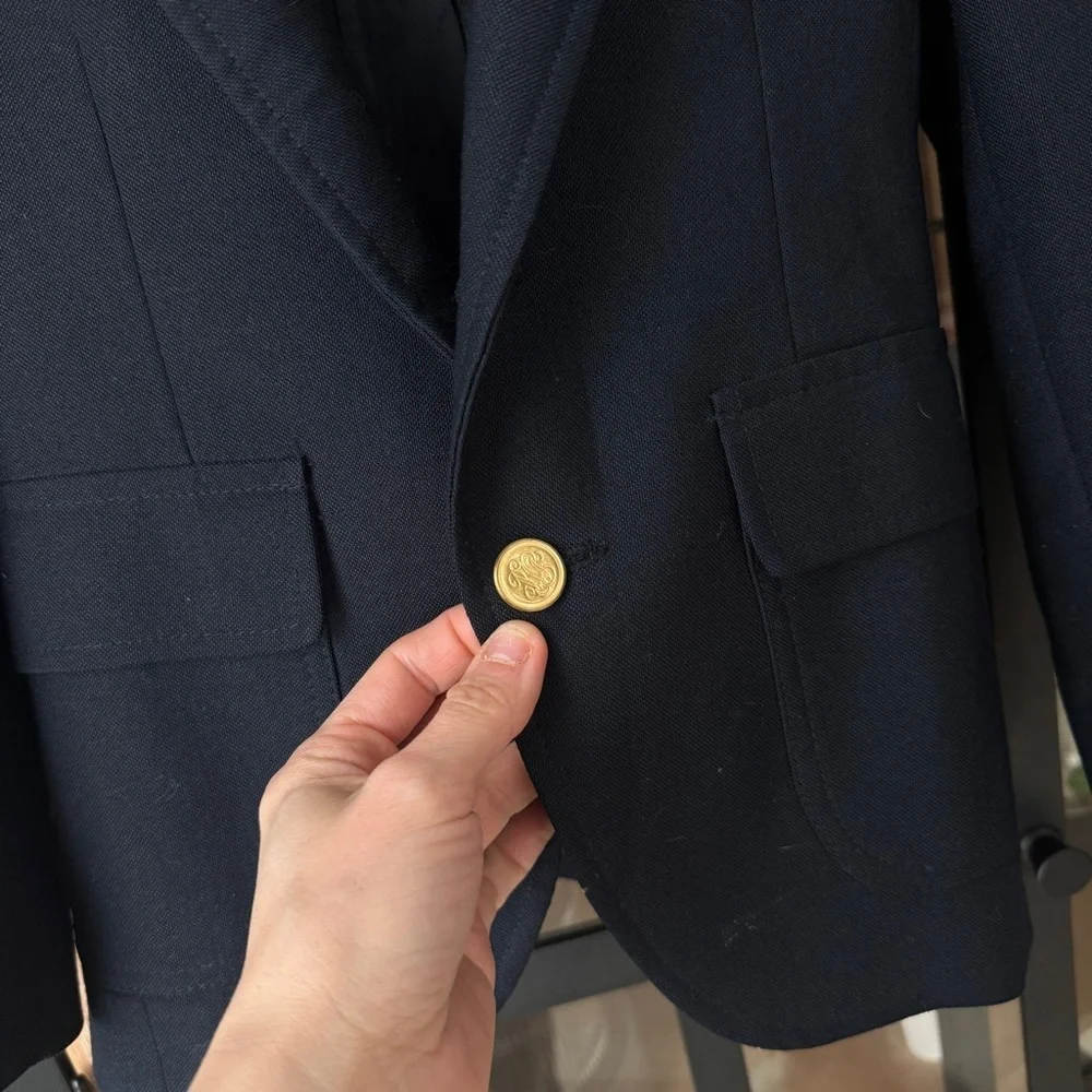 Vintage Christian Dior blazer suit jacket boys navy formal blacktie gold buttons